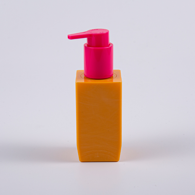 Multiple Color Option Square Shape 50ml PETG Thick Wall Lotion Bottle With Plastic Pump 