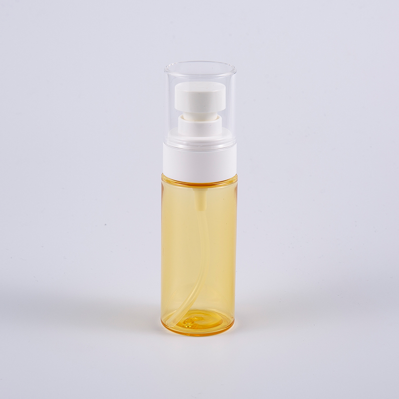 Semi-Transparent Color Round Shape 50ml PETG Thick Wall Lotion Bottle With Plastic Sprayer Pump 