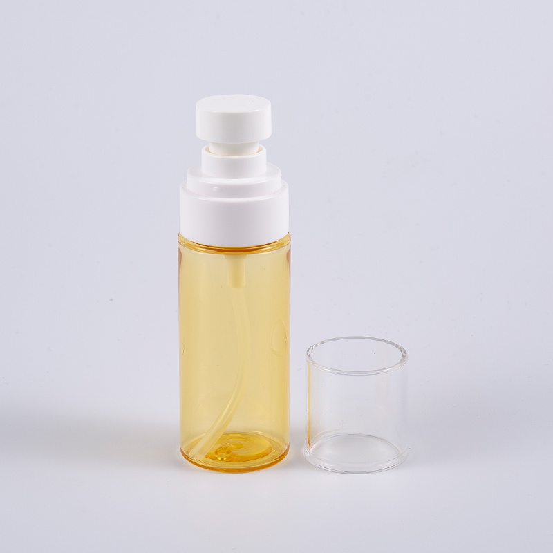 Semi-Transparent Color Round Shape 50ml PETG Thick Wall Lotion Bottle With Plastic Sprayer Pump 