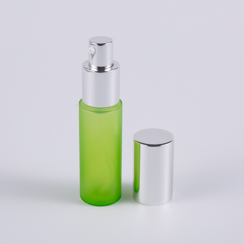 Green frost 20ml 30ml PET PETG round thick wall lotion bottle with pump