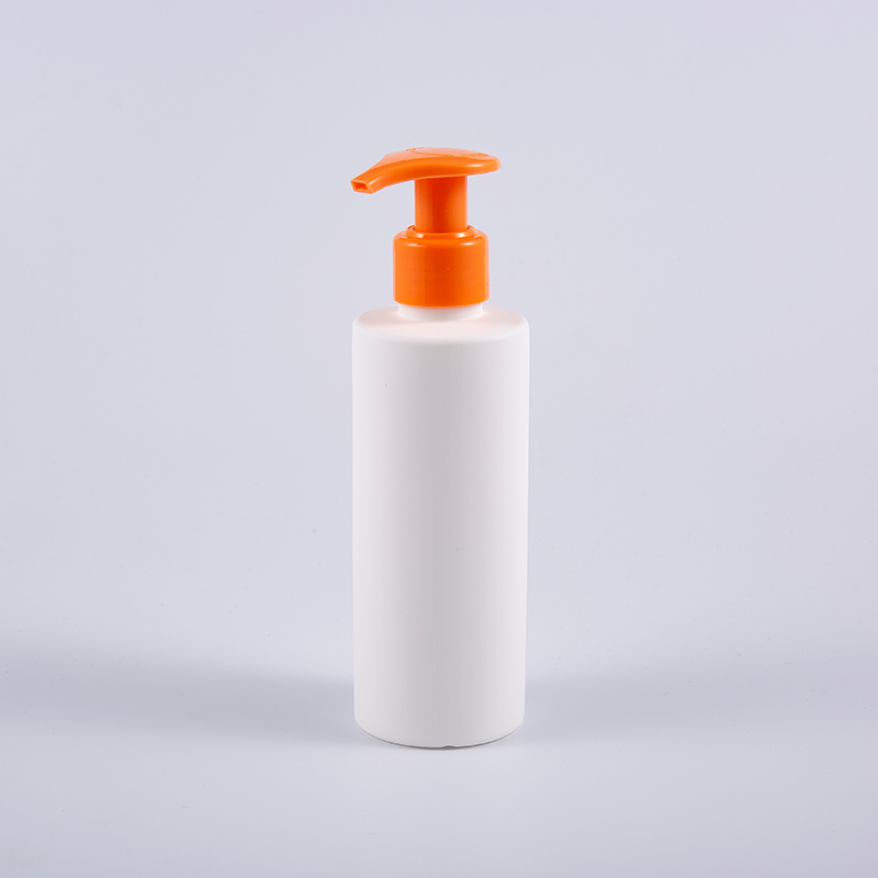 Frost White Round 200ml PE Hand Wash Pump Lotion Cleansing Bottle