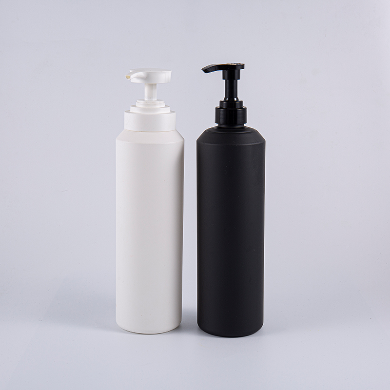 White And Black Soft Touch Round Large Size 1000ml PE Cleansing Pump Bottle
