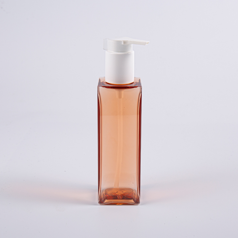 Personal Care 150ml Square Shape PETG Lotion Pump Bottle