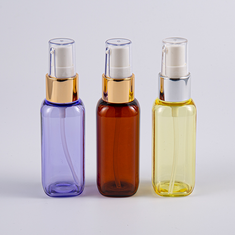 Travelling Use 50ml Petg Square Shape  Bottle With Pump
