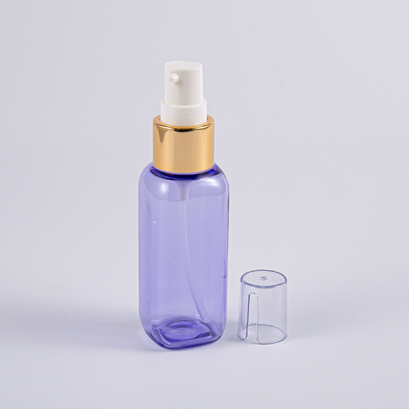 Travelling Use 50ml Petg Square Shape  Bottle With Pump