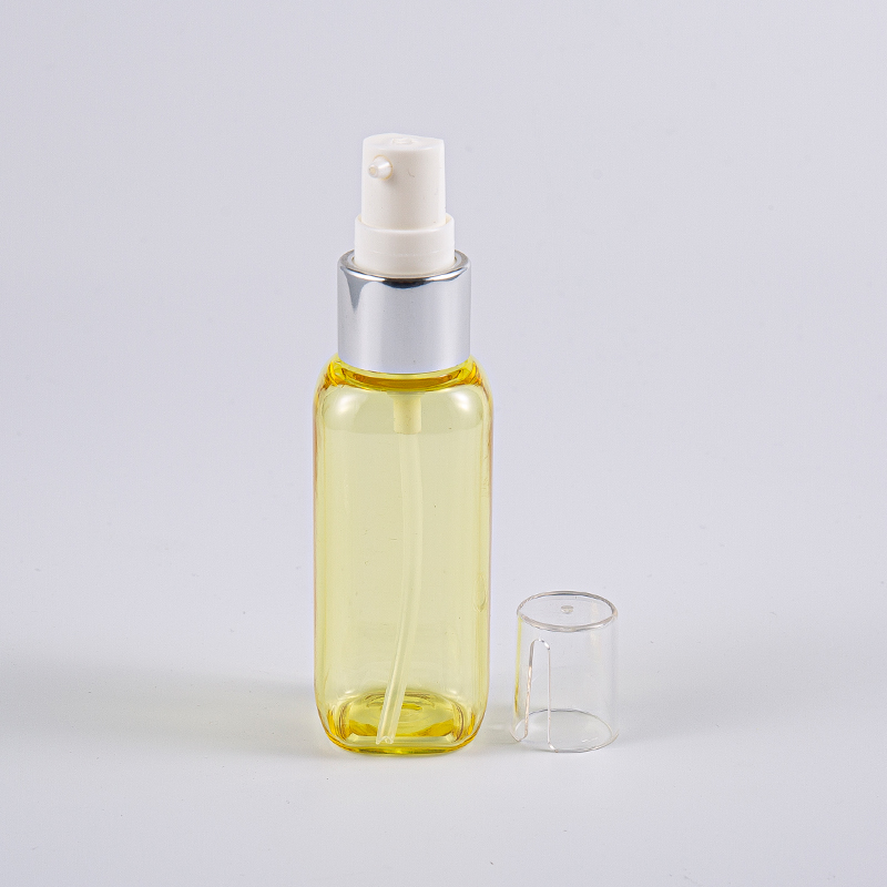 Travelling Use 50ml Petg Square Shape  Bottle With Pump
