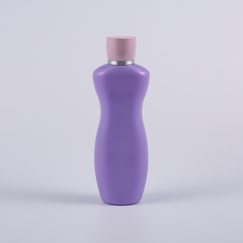 Pink Purple Color Ergonomic Shape 200ml PE Body Lotion Bath Wash Bottle