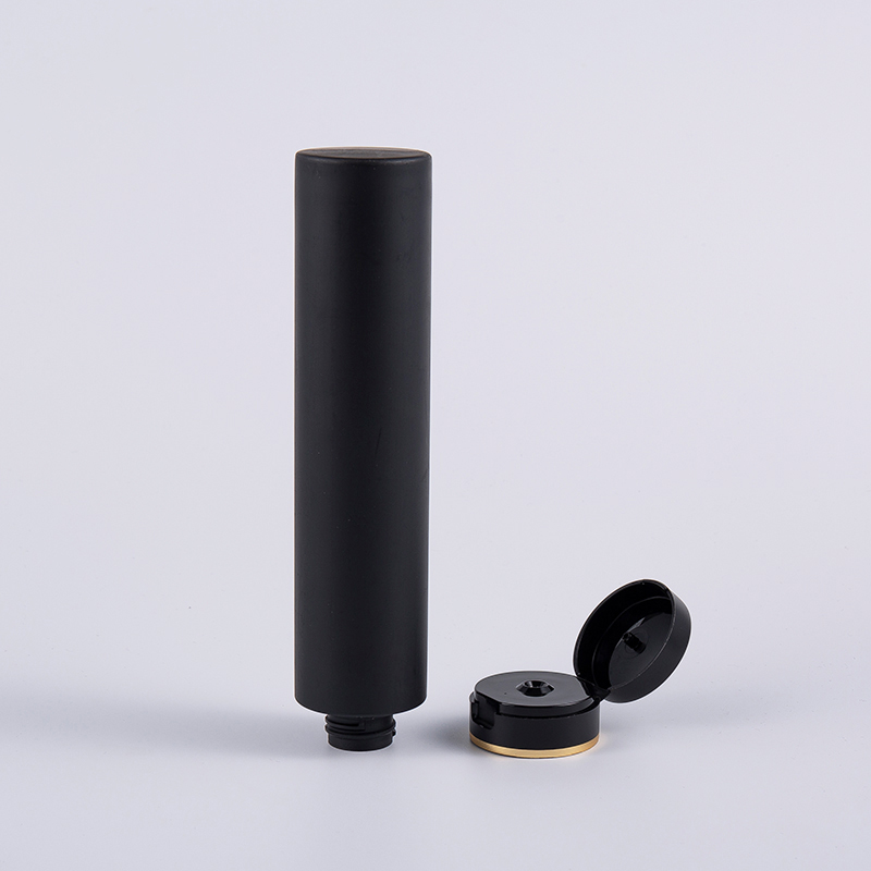 Black Soft Touch Round Inverted 250ml PE Hair Conditioner Cleansing Bottle With Flip Top Cap